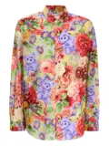 Moschino floral-teddy shirt - Blue