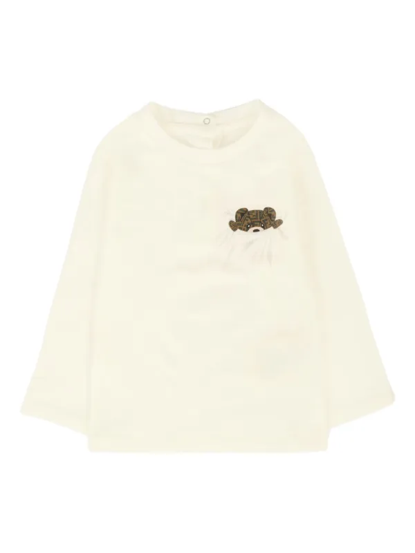 Fendi Kids テディベア ロングTシャツ | ホワイト | FARFETCH JP