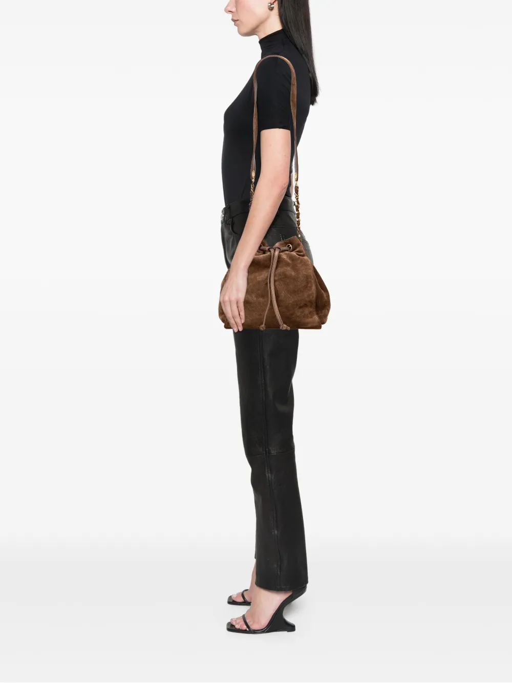 CHANEL Pre-Owned 1994-1996 CC Suede bucket bag | Pre-Owned | Image 2