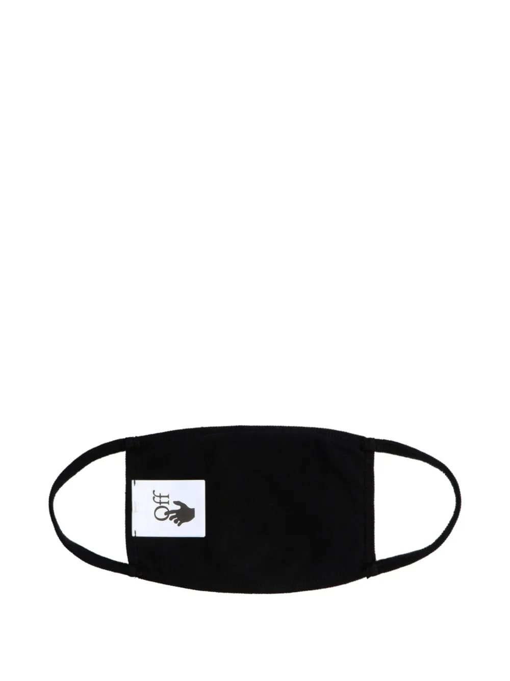 Off-White diagonal-striped cotton mask Zwart