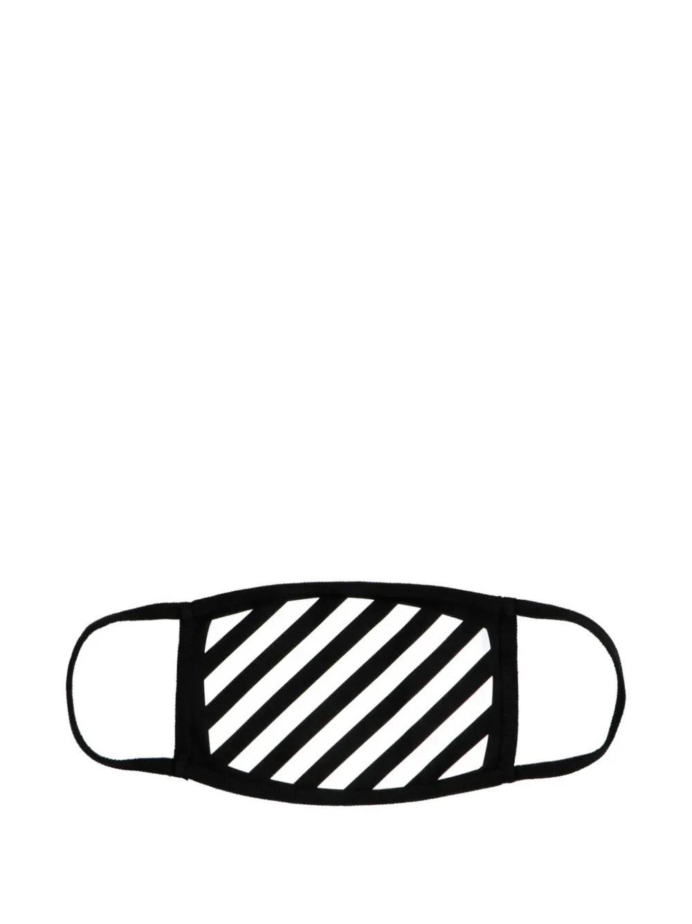 Off-White Katoenen masker met diagonale strepen Zwart