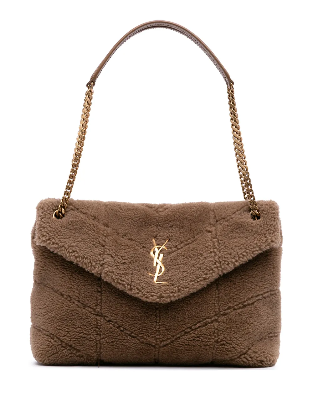 Saint Laurent Pre-Owned 2021 ミディアム シアリング ルル パファーショルダーバッグ - ブラウン Saint Laurent Pre-Owned 2021 ミディアム シアリング ルル パファーショルダーバッグ - ブラウン