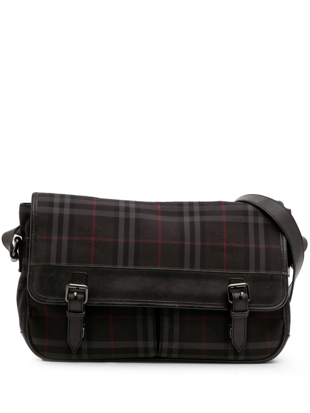 Burberry Pre-Owned 2000-2017 Smoke Check Nylon Messenger Bag crossbody Burberry Pre-Owned 2000-2017 Smoke Check Nylon Messenger Bag crossbody