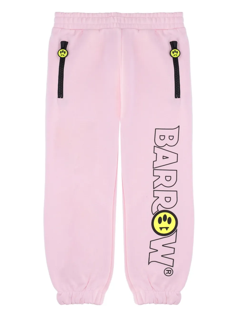 Barrow kids smiley-face zip-detail track pants | Pink | Image 1