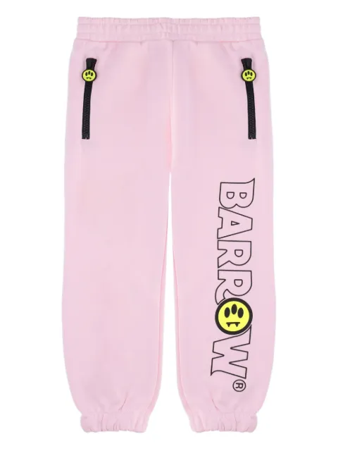 Barrow kids smiley-face zip-detail track pants