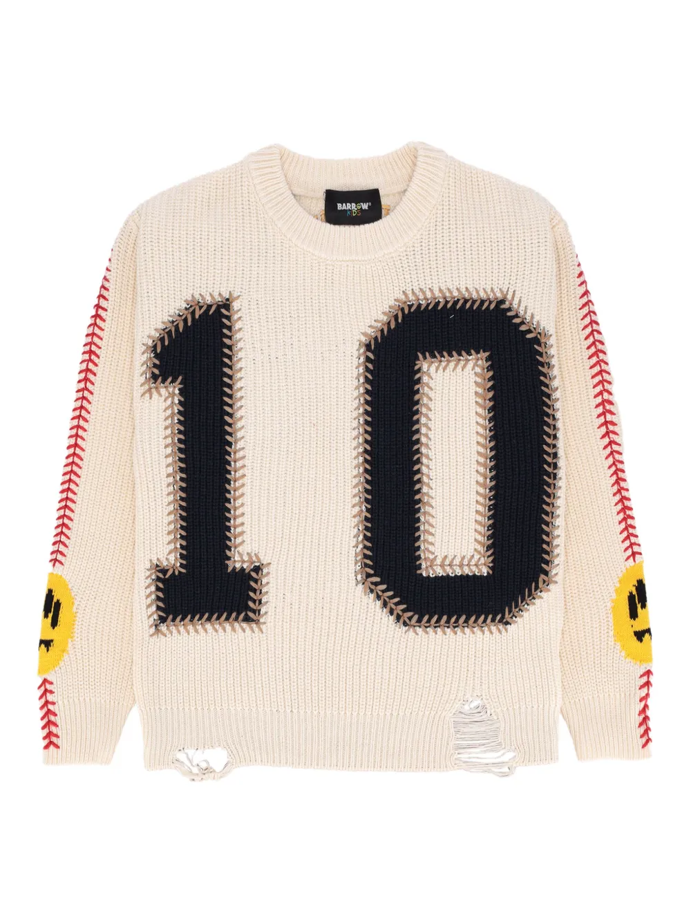 Barrow kids number-applique sweater | Neutrals | Image 1