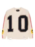 Barrow kids number-applique sweater - Neutrals