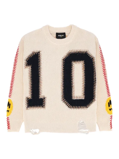 Barrow kids number-applique sweater