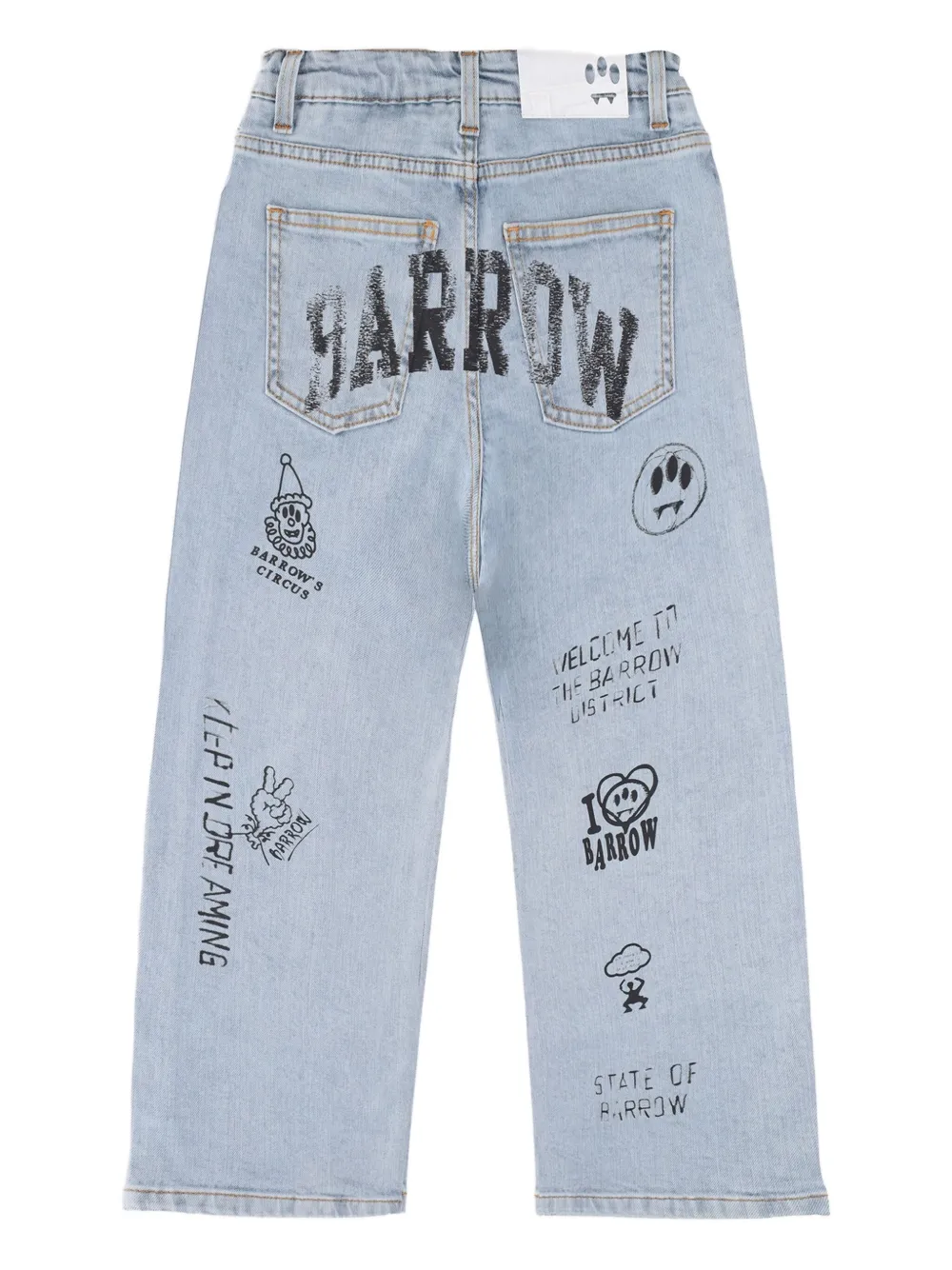 Barrow Sketch-effect Jeans In Blue