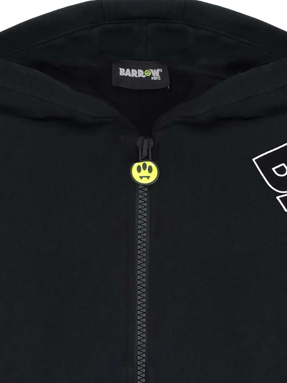 Barrow kids Hoodie met rits en logo op de mouw Zwart