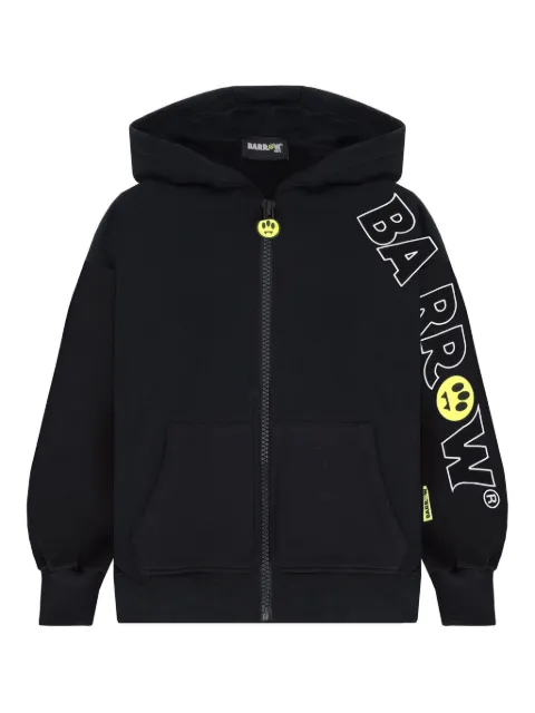 Barrow kids logo-sleeve zip hoodie
