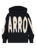 Barrow kids logo-embellished fleece hoodie - Black