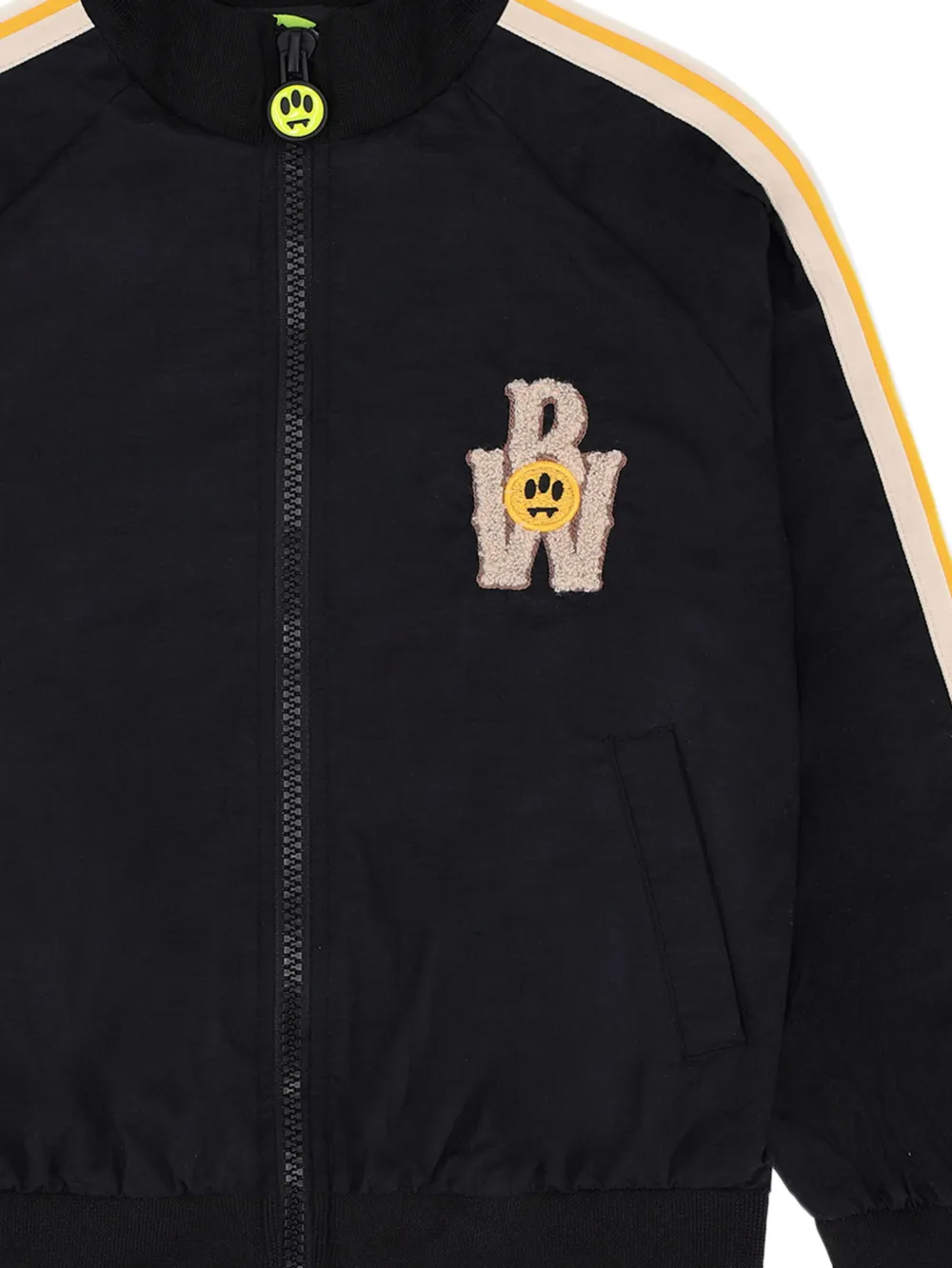 Barrow Stripe-detail Embroidered Bomber Jacket In Black