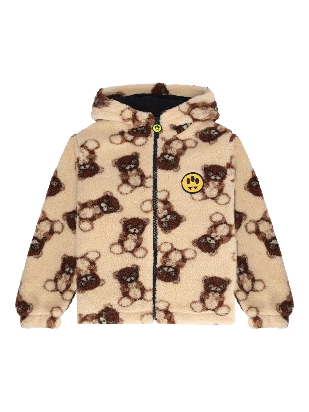 Barrow kids teddy-pattern hooded jacket | Neutrals | Image 1