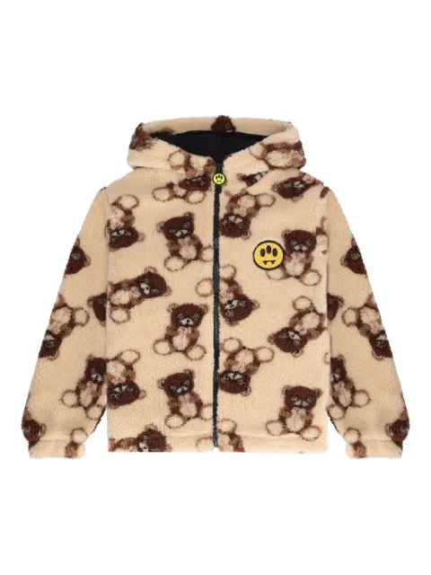 Barrow kids teddy-pattern hooded jacket