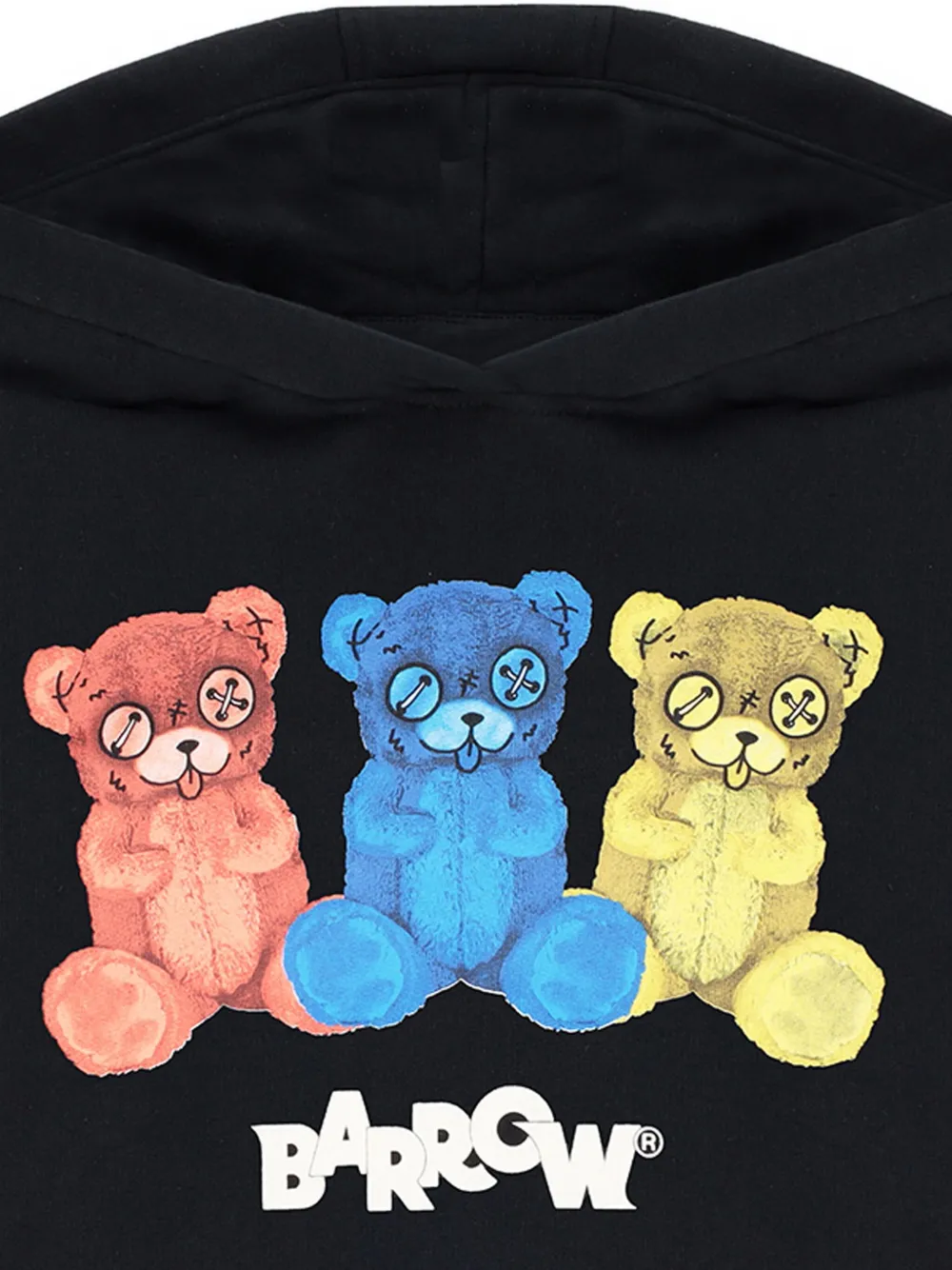 Barrow Teddy-print Hoodie In Black