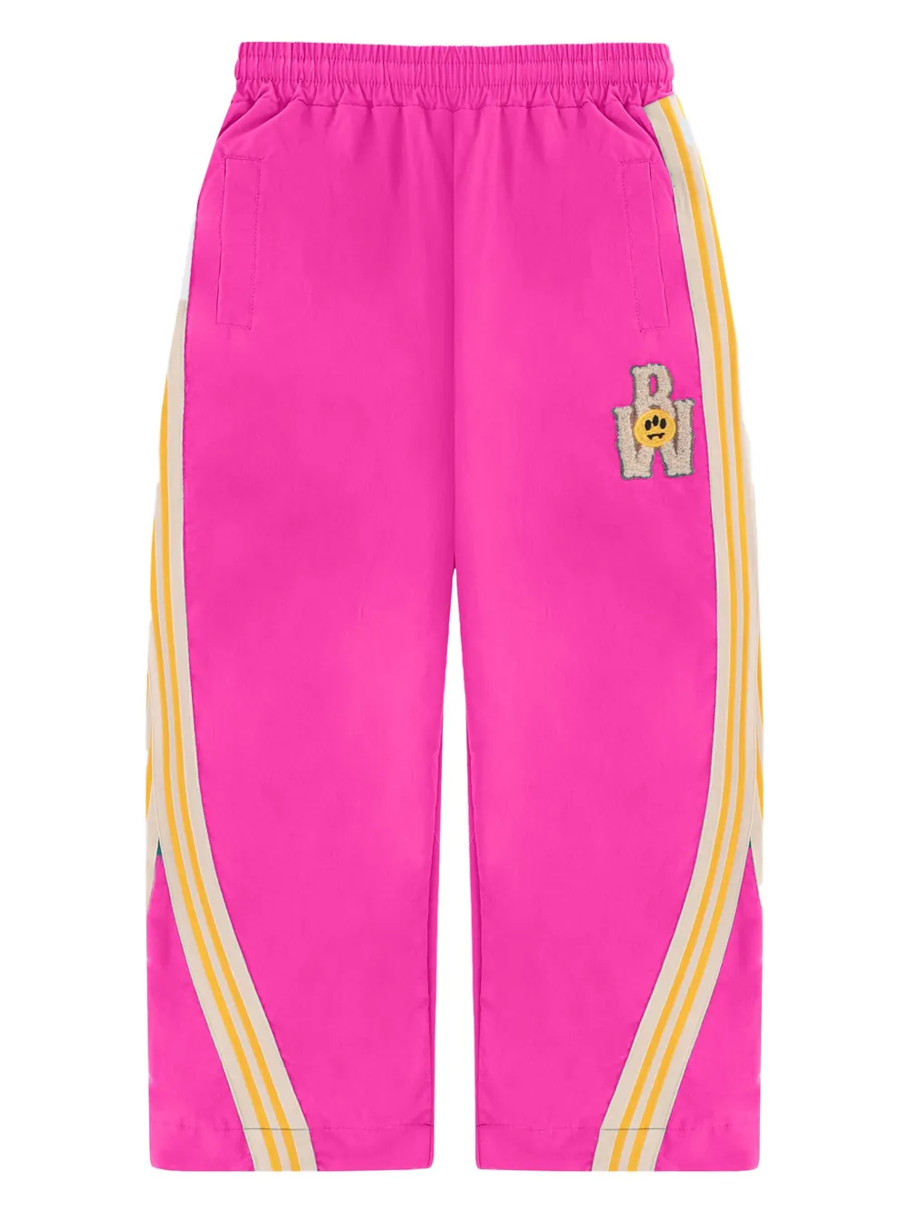 Barrow kids stripe-detail embroidered trousers | Pink | Image 1