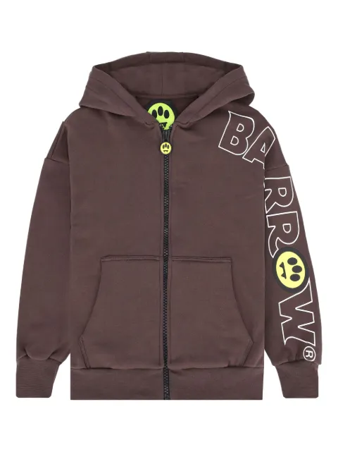 Barrow kids logo-detail zip hoodie
