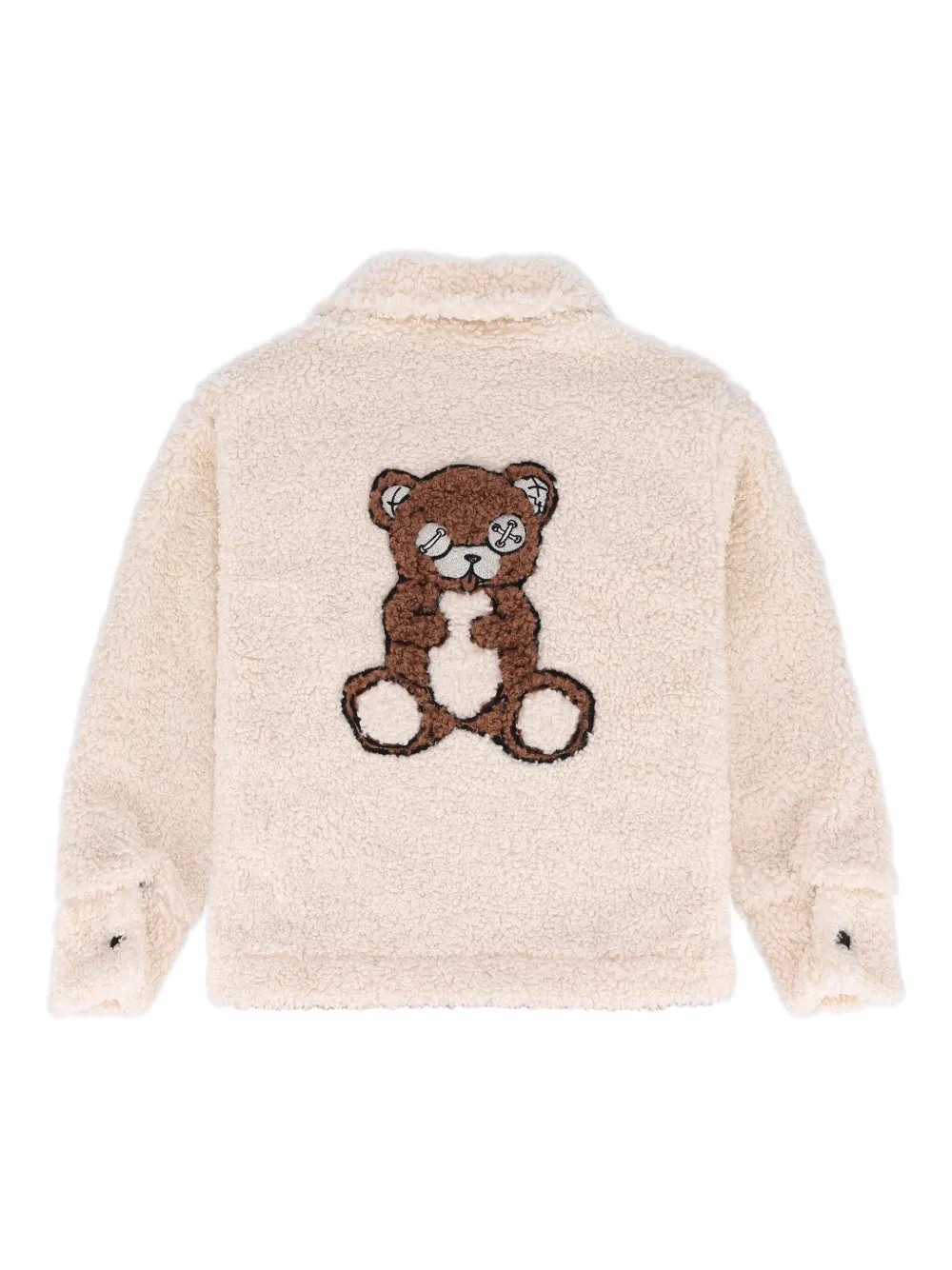 Barrow Teddy-embroidered Fleece Shirt In Neutral