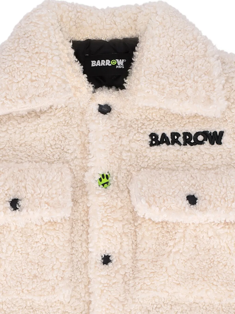 Barrow Teddy-embroidered Fleece Shirt In Neutral