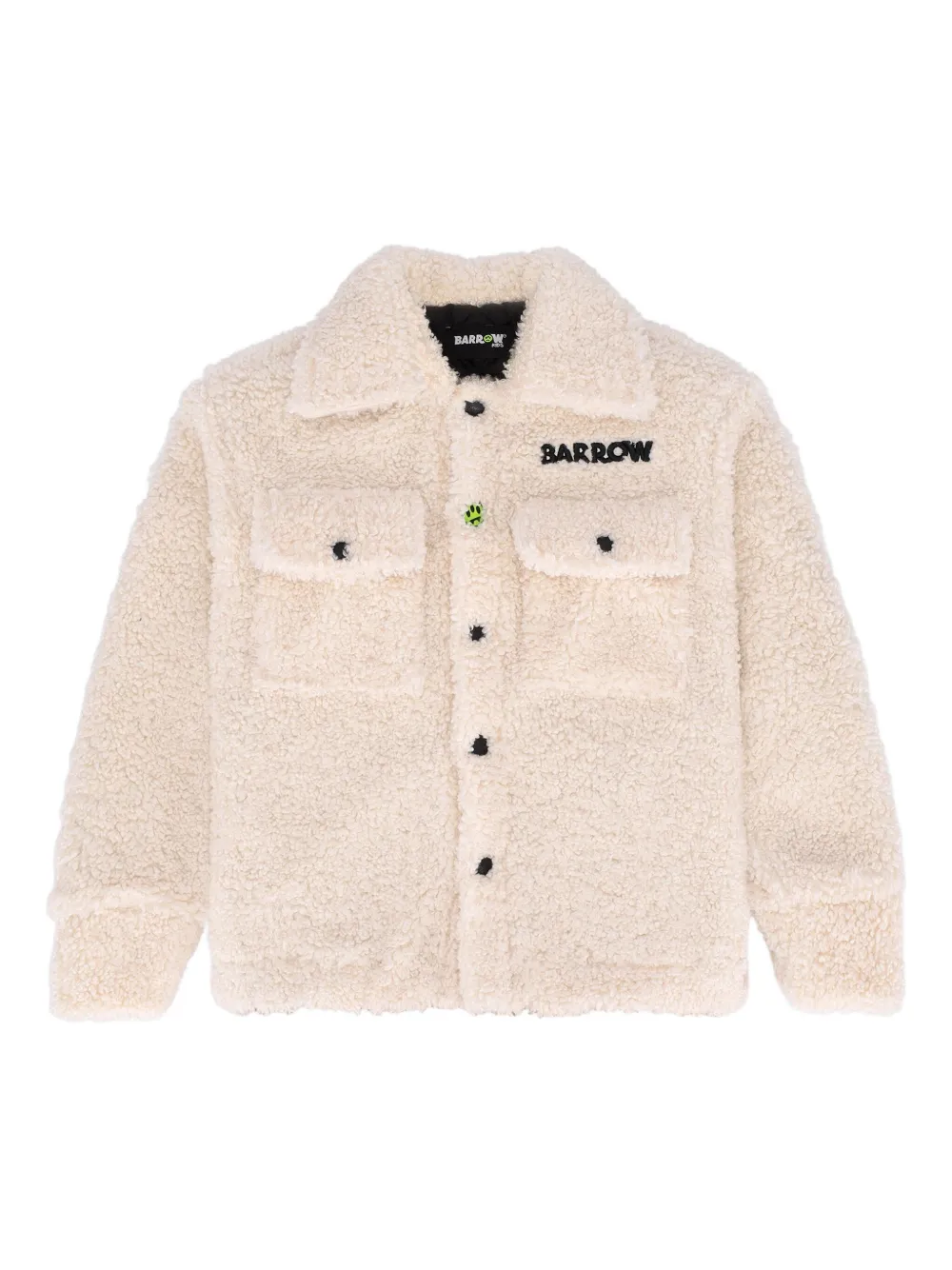 Barrow Teddy-embroidered Fleece Shirt In Neutral