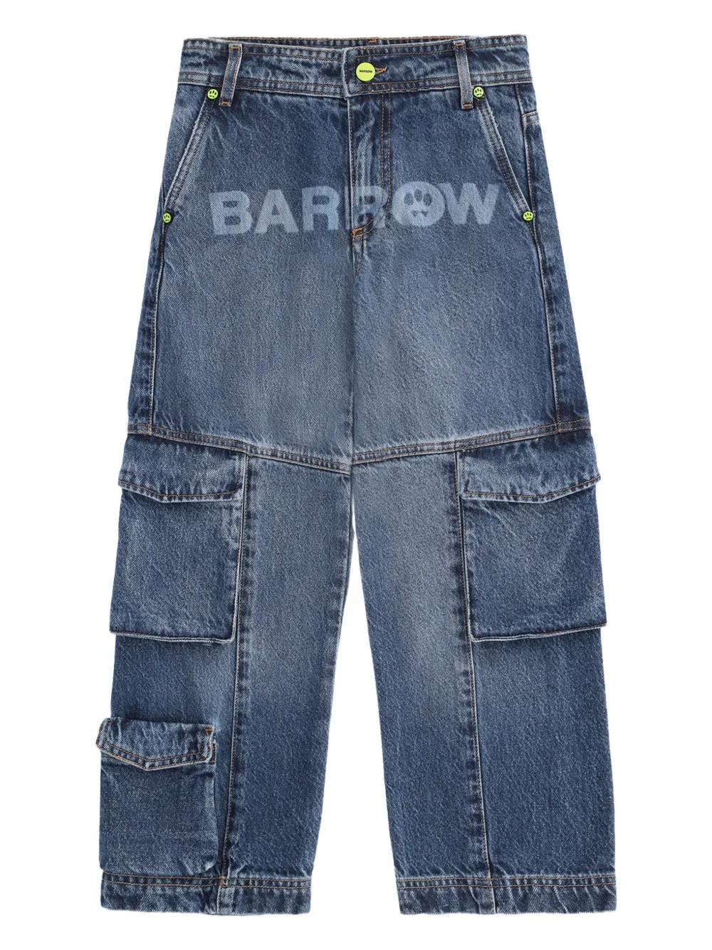 Barrow Cargo-pocket Logo Jeans In Animal Print
