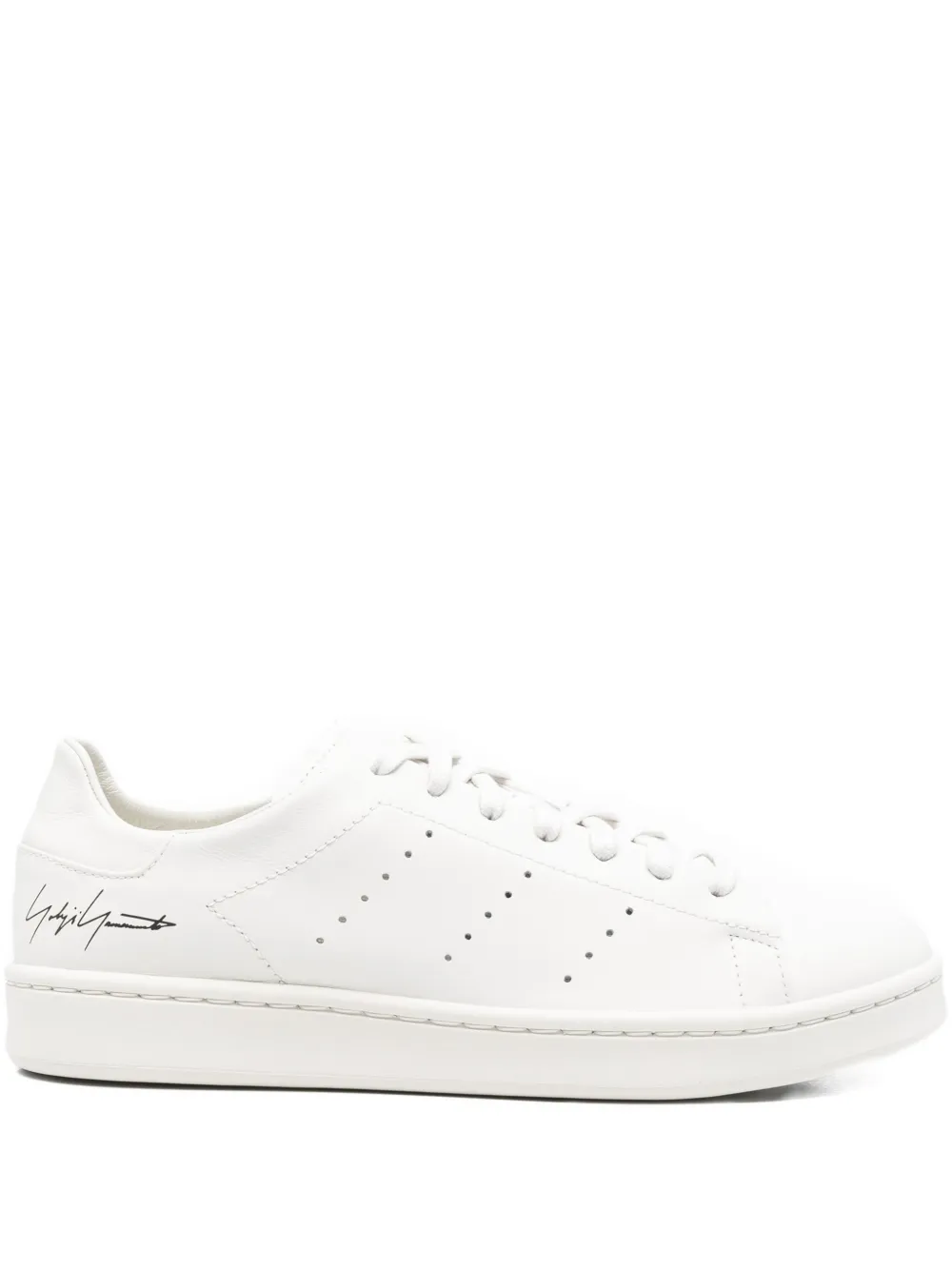 Y-3 perforated leather sneakers White