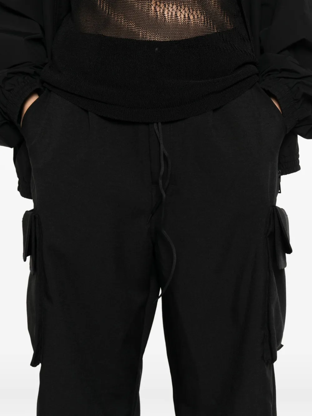 Y-3 Cargo broek met trekkoord Zwart