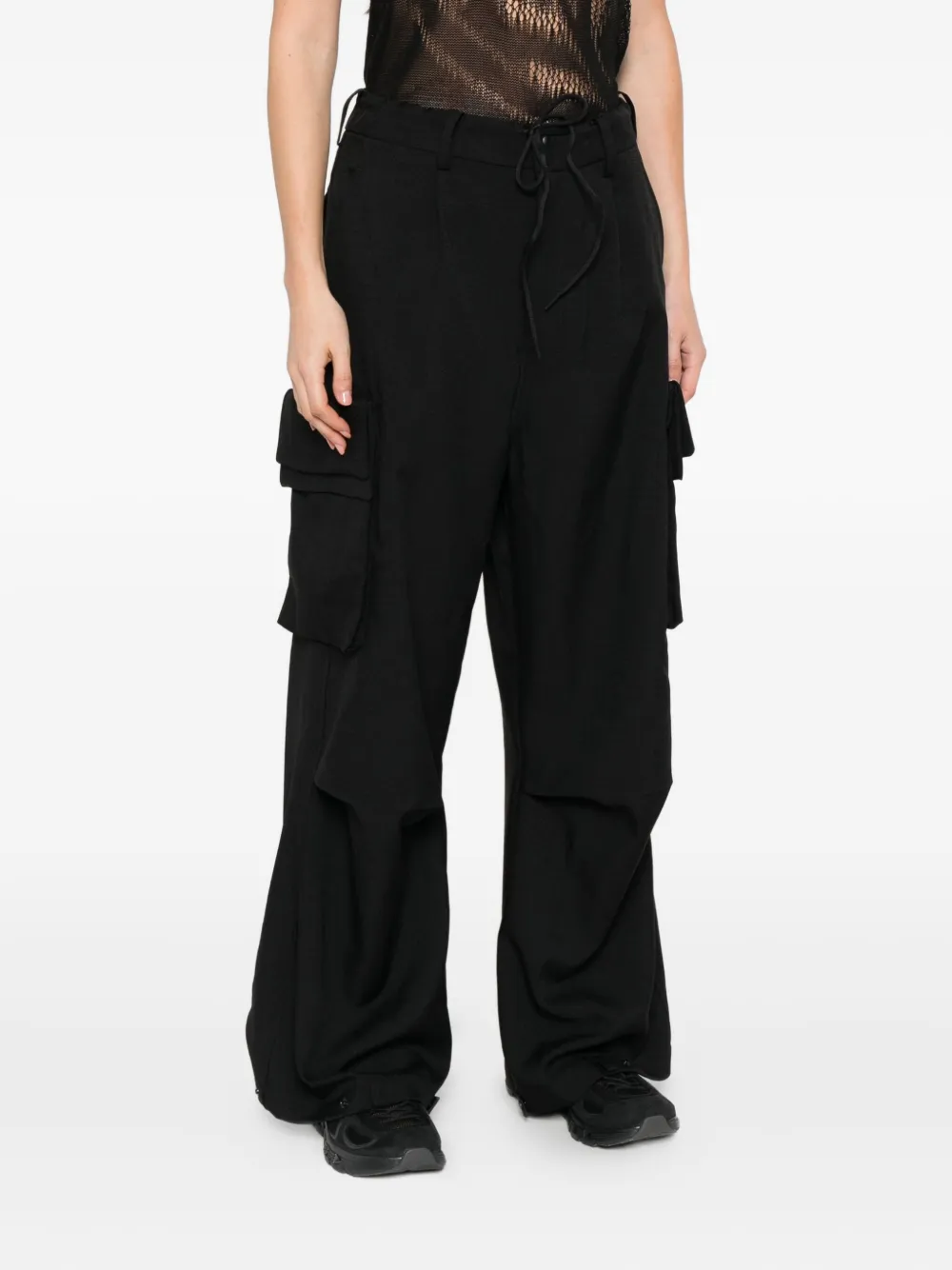 Y-3 Cargo broek met trekkoord Zwart