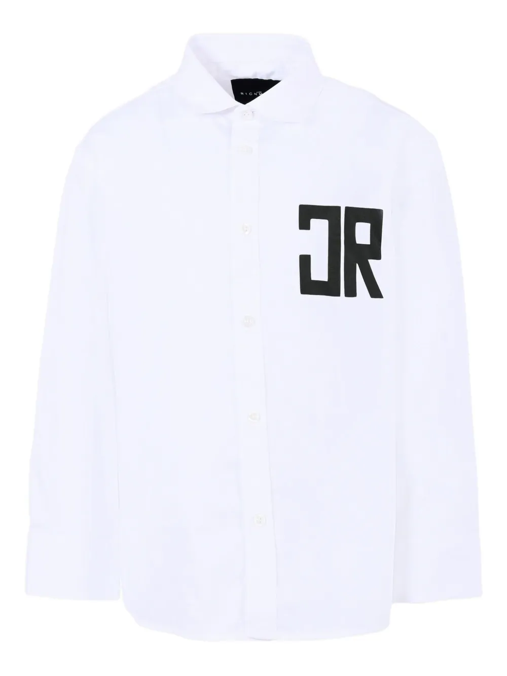 John Richmond Junior logo-print long-sleeved shirt Wit