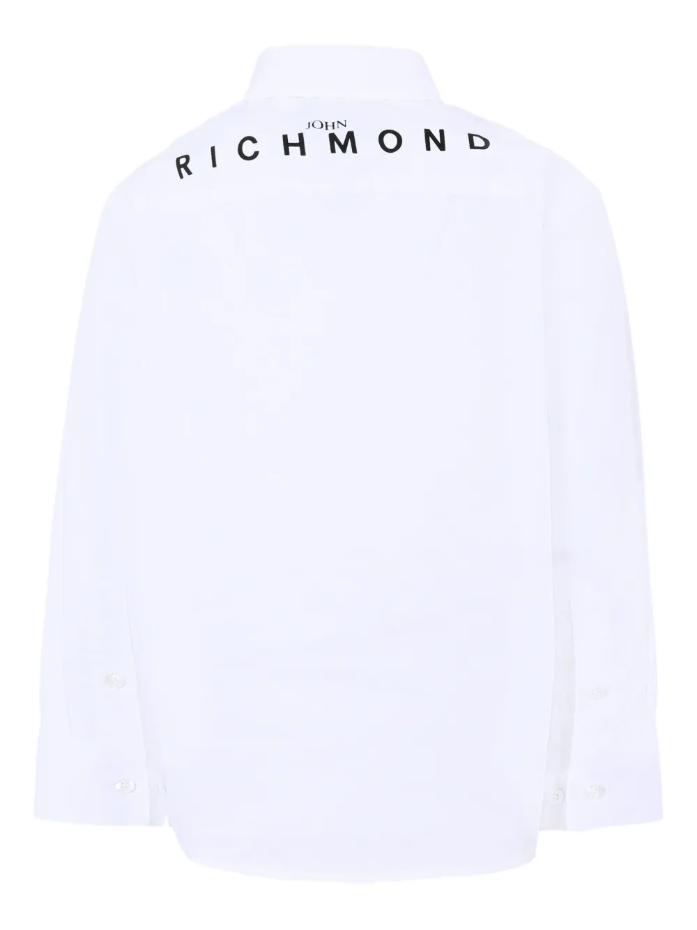John Richmond Junior logo-print long-sleeved shirt Wit
