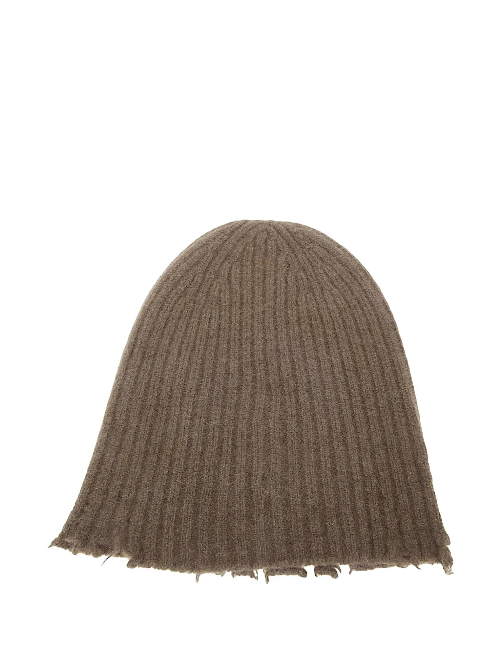 Uma Wang ribbed frayed-edge beanie Beige