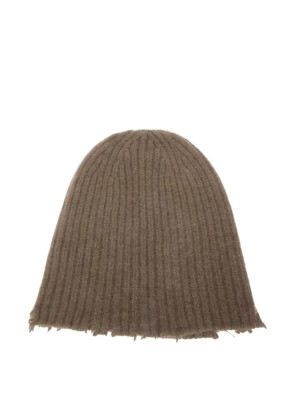Uma Wang Ribbed Frayed-edge Beanie In Neutral