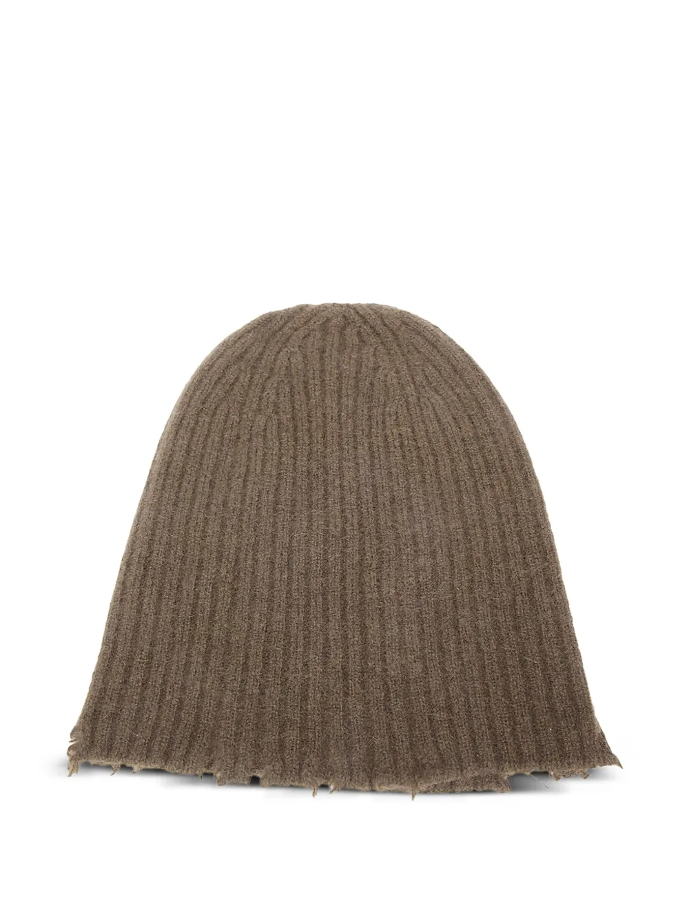 Uma Wang ribbed frayed-edge beanie | Brown | Image 1