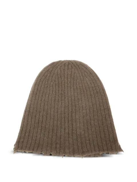 Uma Wang ribbed frayed-edge beanie