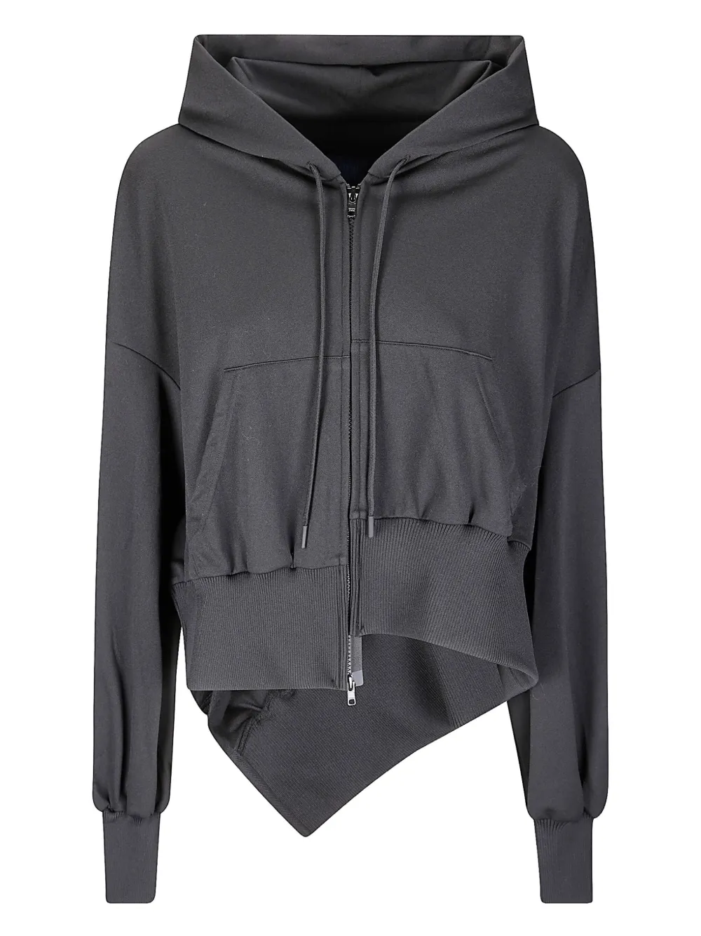 Unbalanced zip-up hoodie