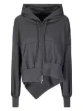 Yohji Yamamoto Unbalanced zip-up hoodie - Black