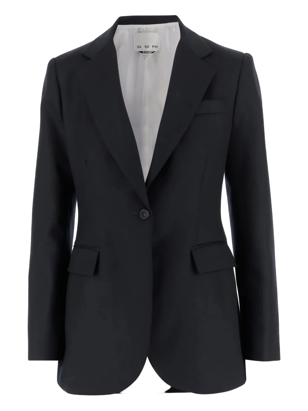 Sa Su Phi Single-breasted Wool Blazer In Black