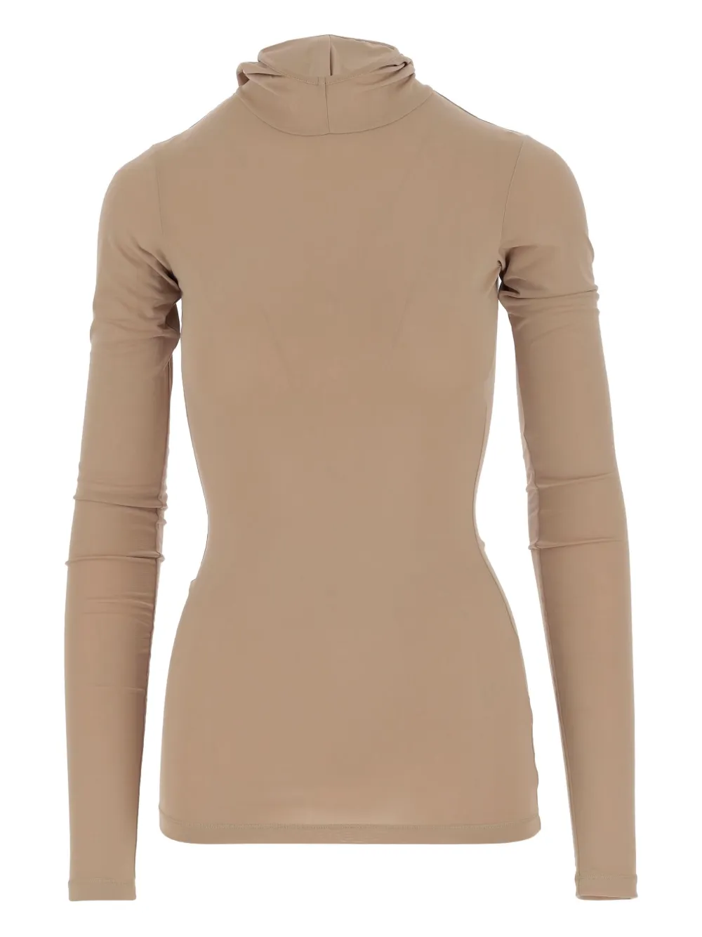 high-neck hooded top