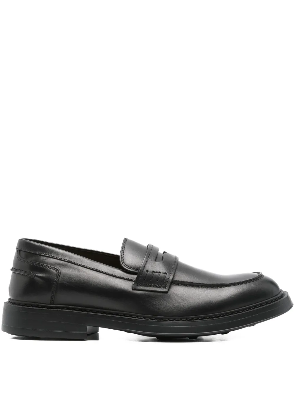 Doucal's penny-slot leather loafers Black