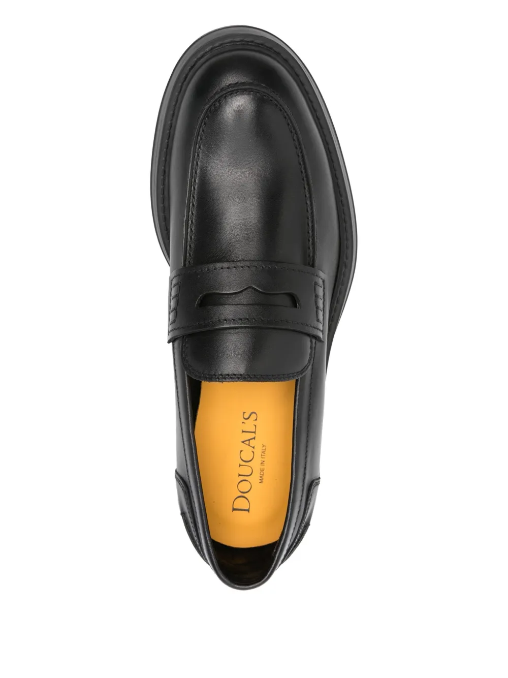 Doucal's penny-slot leather loafers Black