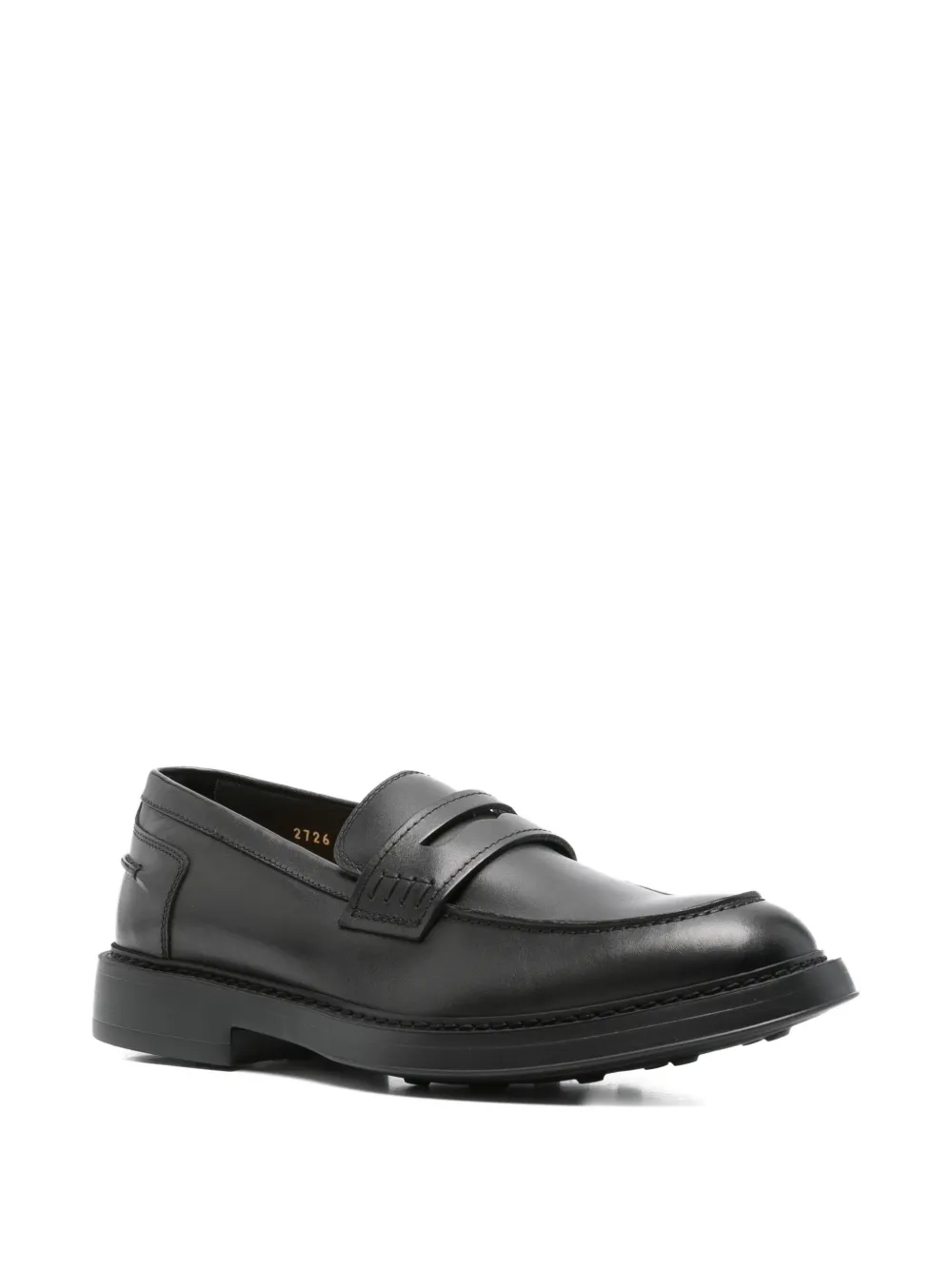 Doucal's penny-slot leather loafers Black