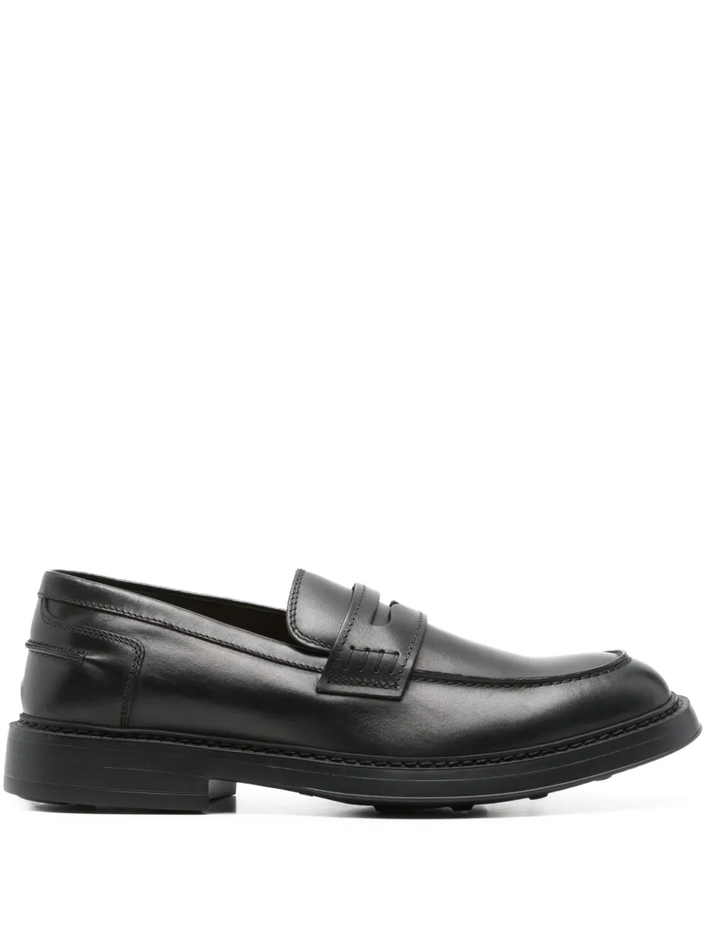 Doucal's penny-slot leather loafers Black