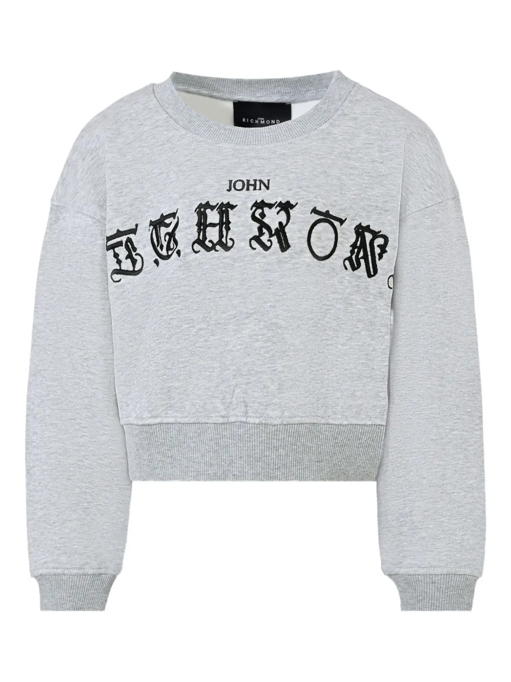 John Richmond Junior embroidered-logo sweatshirt Grijs