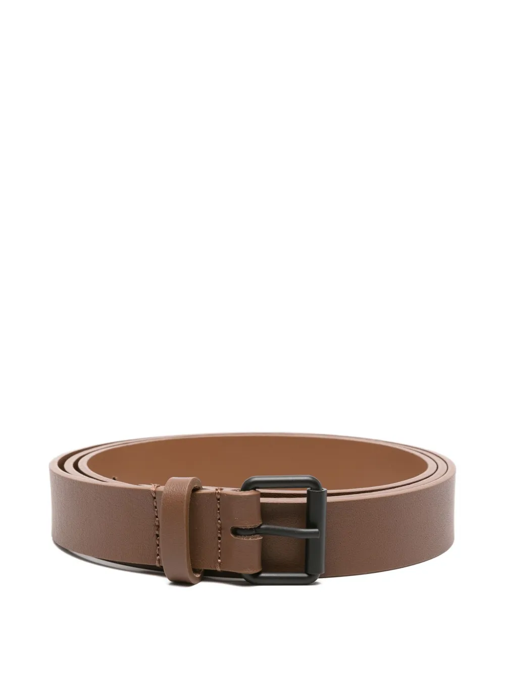 leather square-buckle belt