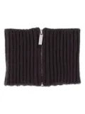 SA SU PHI ribbed zip-fastening neck-warmer scarf - Brown