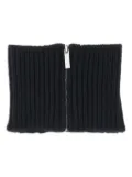 SA SU PHI zip-front ribbed neck warmer scarf - Black