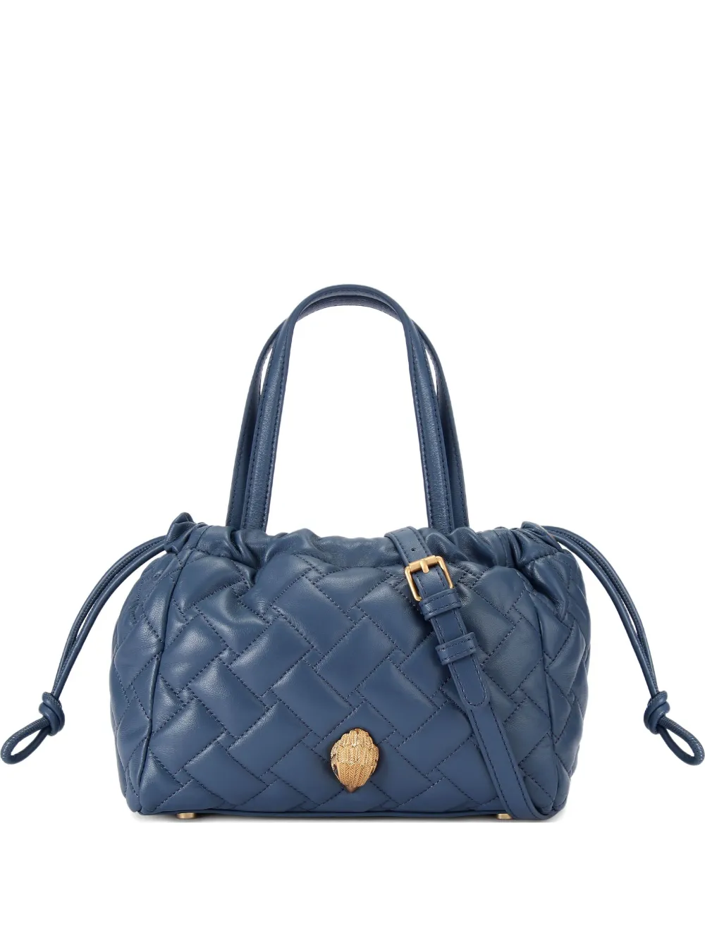 quilted bird-embellished tote bag