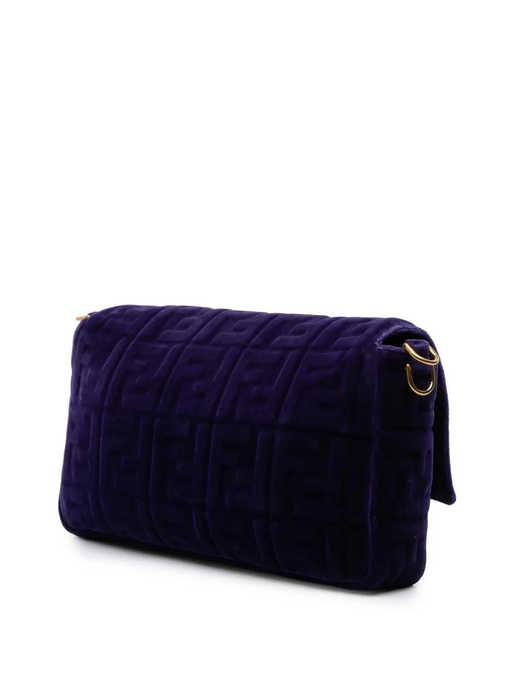 Fendi Pre-Owned 2010-2025 Large FF Embossed Velvet Baguette satchel - Fendi Pre-Owned 2010-2025 Large FF Embossed Velvet Baguette satchel -