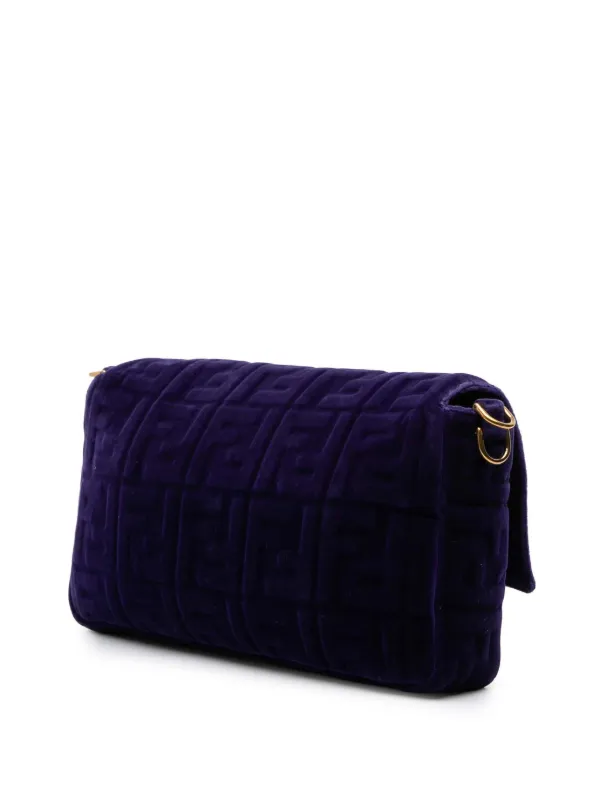 Fendi Pre-Owned 2010-2025 Large FF Embossed Velvet Baguette